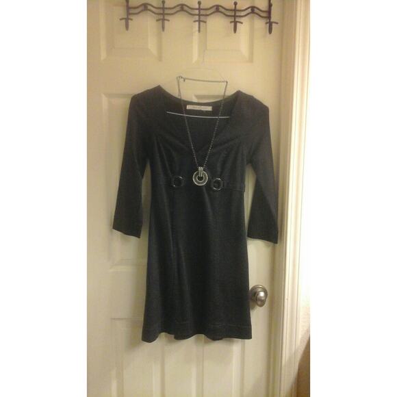 Max Studio Dress, Women's size Small, Charcoal gray, 3/4 sleeve, vneck, EUC - Picture 1 of 7